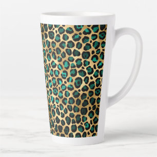 Türkise und goldene Leoparden-Serie Design 14 Milchtasse
