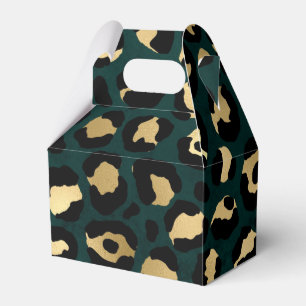 Türkise und goldene Leopardenserie Design 1 Geschenkschachtel