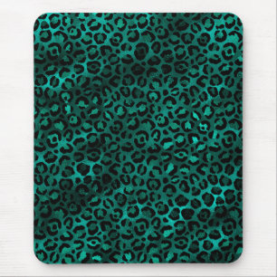 Türkise und goldene Leopardenserie Design 5 Mousepad