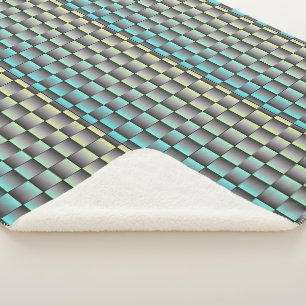Türkise und graue karierte Decke Sherpadecke