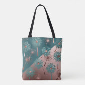Türkise und Kupfer Löwenzahnblumen Tasche (Rückseite)