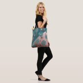 Türkise und Kupfer Löwenzahnblumen Tasche (Am Model)