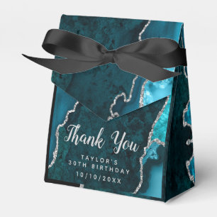 Türkise und silberne Achat-Geburtstags-Dankeschön Geschenkschachtel