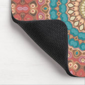 Türkise und Terrakotta geometrische Mandala-Muster Mousepad (Ecke)