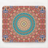 Türkise und Terrakotta geometrische Mandala-Muster Mousepad (Vorne)