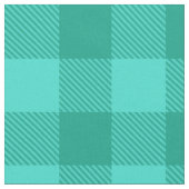 Türkise und Türkis-blaue Gingham Karo-Design  Stoff (Nahaufnahme)