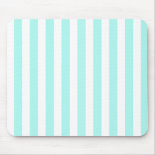 Türkise und weiße Bonbonstreifen Mousepad