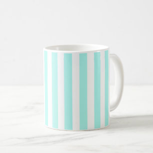 Türkise und weiße Candy-Streifen Kaffeetasse