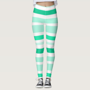 Türkise und weiße gestreifte Leggings