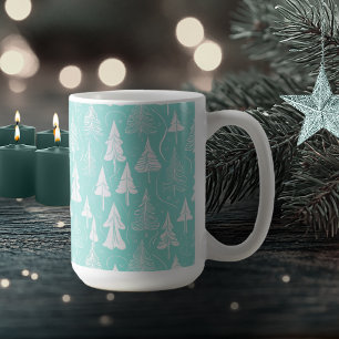 Türkise Weihnachtsbaum-Muster # 6 ID1009 Kaffeetasse
