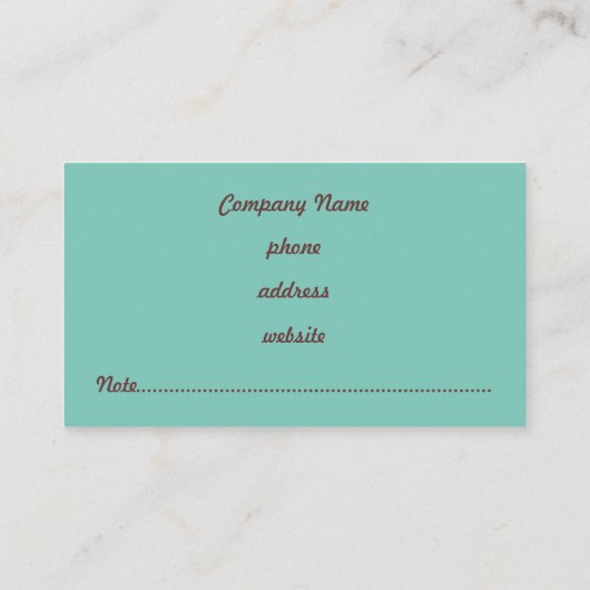 Türkise Zig Zag Business Card Visitenkarte (Rückseite)