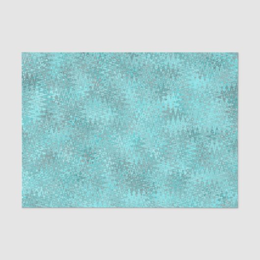 Türkise Zigzag Muster Seidenpapier (Vorderseite)