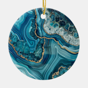 Türkiser Achat-Weihnachtsschmuck Keramik Ornament