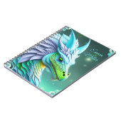 Türkiser Drache, fantasievolle Digital Art Notizblock (Linke Seite)