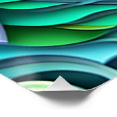 Türkiser Drache, fantasievolle Digital Art Poster (Ecke)