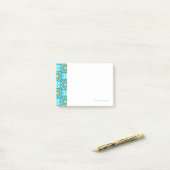 Türkiser ethnischer Muster Post-it Klebezettel (Auf Schreibtisch)