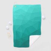 Türkiser Gradient geometrisches Netzmuster Golfhandtuch (Insitu)