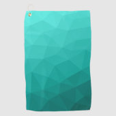 Türkiser Gradient geometrisches Netzmuster Golfhandtuch (Vorderseite)