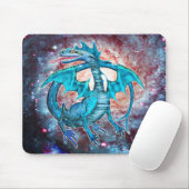 Türkiser Kosmischer Drache Mousepad (Mit Mouse)