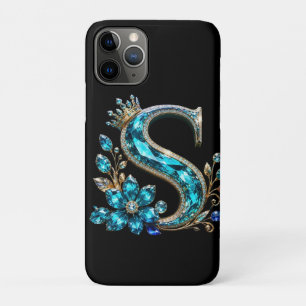Türkiser Kristallbuchstabe S & Krone Case-Mate iPhone Hülle