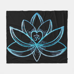 Türkiser Lotus Fleecedecke