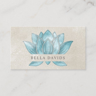 Türkiser Mandala-Lotus-Blumen-Yoga-Lehrer Visitenkarte