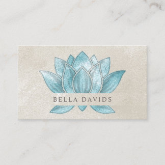 Türkiser Mandala-Lotus-Blumen-Yoga-Lehrer Visitenkarte