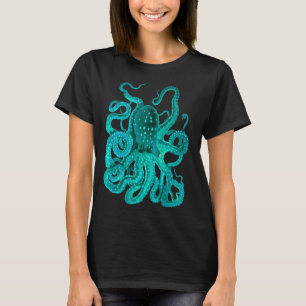 Türkiser Oktopus Too T-Shirt