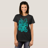 Türkiser Oktopus Too T-Shirt (Vorne ganz)