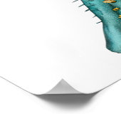  Türkiser Seestern  24 x 24 Poster (Ecke)