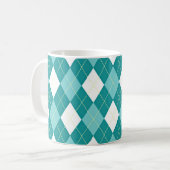 Türkises Argyle-Muster Kaffeetasse (Vorderseite Links)