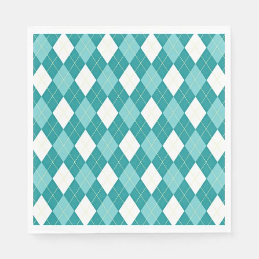 Türkises Argyle-Muster Serviette (Vorderseite)