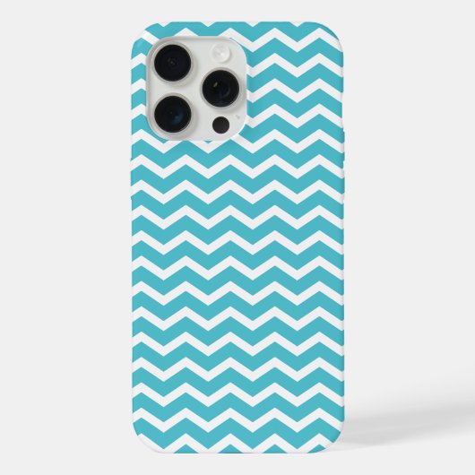 Türkises Chevron-Muster iPhone Hülle (Rückseite)