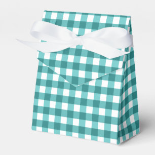Türkises Gingham Geschenkschachtel