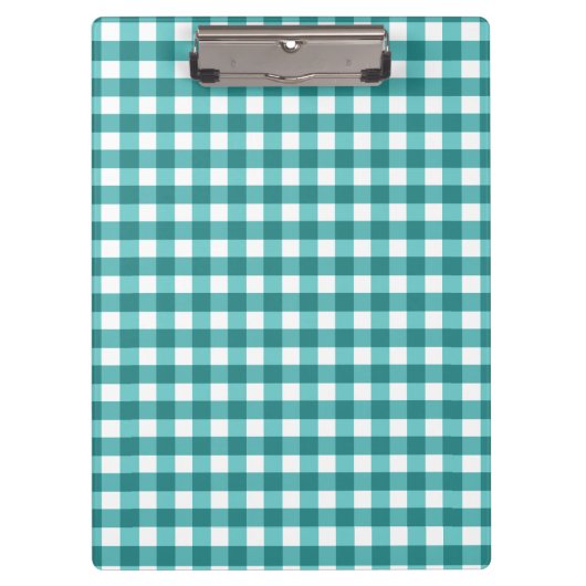 Türkises Gingham Klemmbrett (Vorderseite)