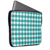 Türkises Gingham Laptopschutzhülle (Vorne Rechts)