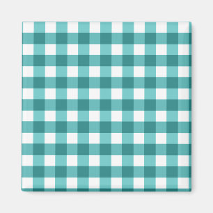 Türkises Gingham Magnet