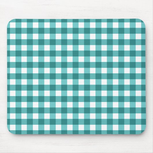 Türkises Gingham Mousepad (Vorne)