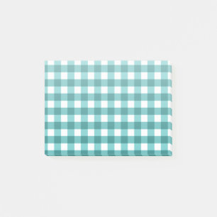 Türkises Gingham Post-it Klebezettel
