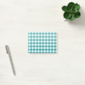 Türkises Gingham Post-it Klebezettel (Büro)