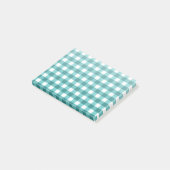Türkises Gingham Post-it Klebezettel (angewinkelt)