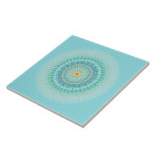 Türkises Gold Boho Mandala Fliese (Seite)