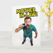 Türkises Hemd Schwiegermutter Karte (Gelbe Blume)