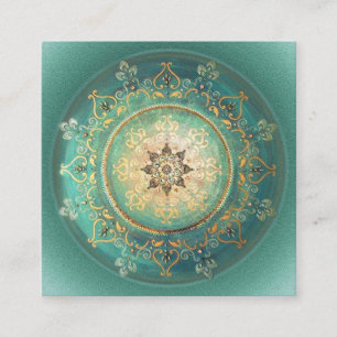 Türkises Mandala - Umschlagkarte, Grußkarte, Begleitkarte