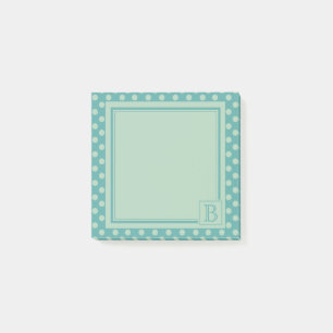 Türkises Monogramm-Punktmuster Post-it Klebezettel