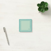 Türkises Monogramm-Punktmuster Post-it Klebezettel (Büro)