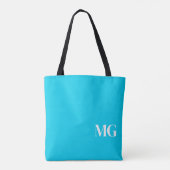 Türkises Monogramm Tasche (Rückseite)