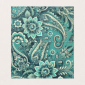 Türkises Paisley-Blumenmuster (Innenseite Aufgefaltet)