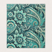 Türkises Paisley-Blumenmuster (Außenseite Aufgefaltet)