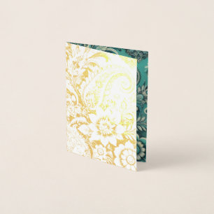 Türkises Paisley-Blumenmuster Folienkarte